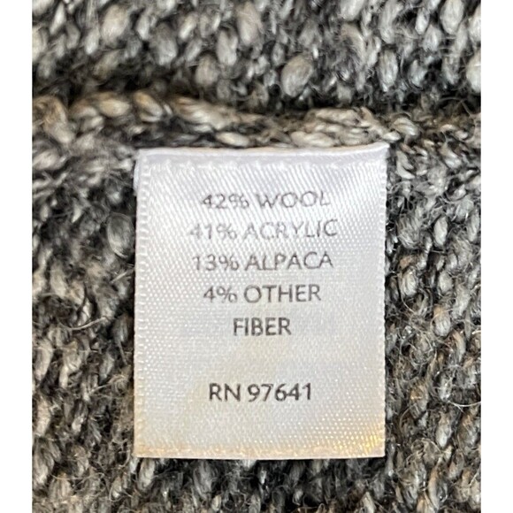 J.JILL Long Gray Wool Blend Button Close Textured Cardigan Sweater Jacket XL - Picture 9 of 10